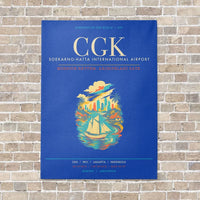 Thumbnail for Jakarta Soekarno-Hatta International Airport CGK - Canvas Framed - Blue