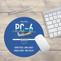 Thumbnail for Pilatus PC-6 Porter design on blue round mouse pad