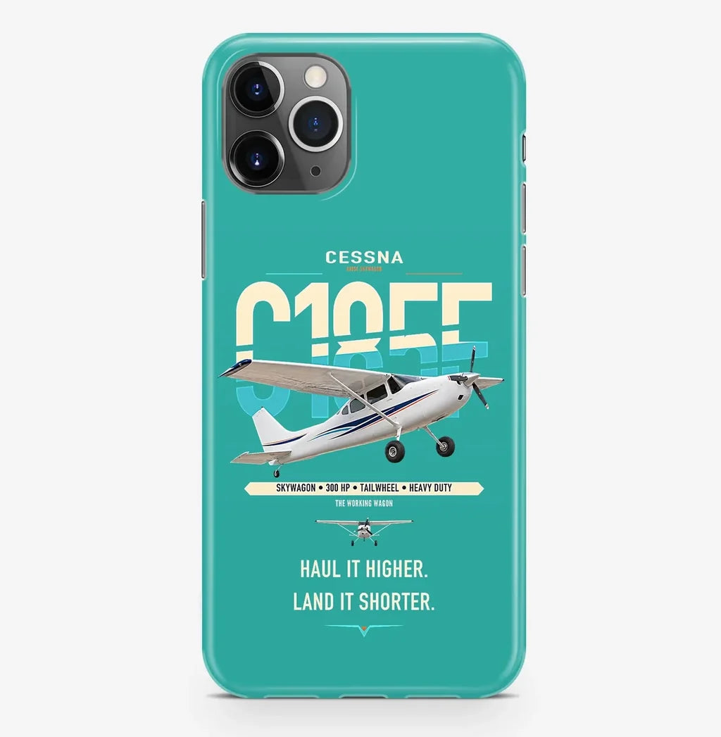 Cessna A185F Skywagon design on turquoise magsafe iphone case, for iPhone Pro Max