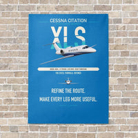 Thumbnail for Cessna Citation XLS vertical canvas print - no frame - turquoise background