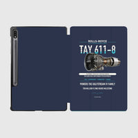 Thumbnail for TAY 611-8 design on navy blue samsung tablet tablet case