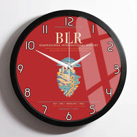 Thumbnail for Kempegowda International Airport Bengaluru BLR - Deccan Garden Silk Loom Wall-Clock Framed - Red