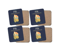 Thumbnail for Glasgow Prestwick Airport (PIK) design on navy blue 4 pieces set coaster