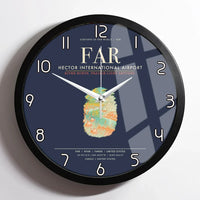 Thumbnail for Hector International Airport (FAR) design on navy blue framed wall clock