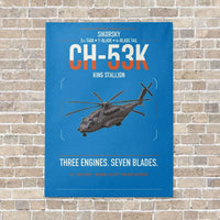 Thumbnail for Sikorsky CH-53K King Stallion vertical canvas print - no frame - turquoise background