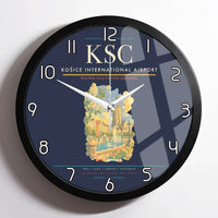 Thumbnail for Košice International Airport (KSC) design on navy blue framed wall clock