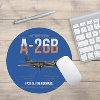 Thumbnail for A-26B Invader design on blue round mouse pad