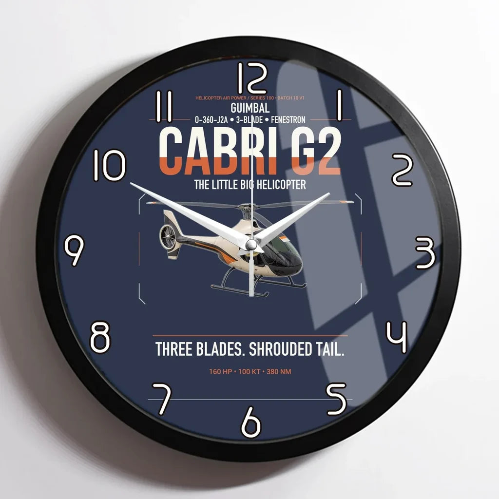 Guimbal Cabri G2 design on navy blue framed wall clock