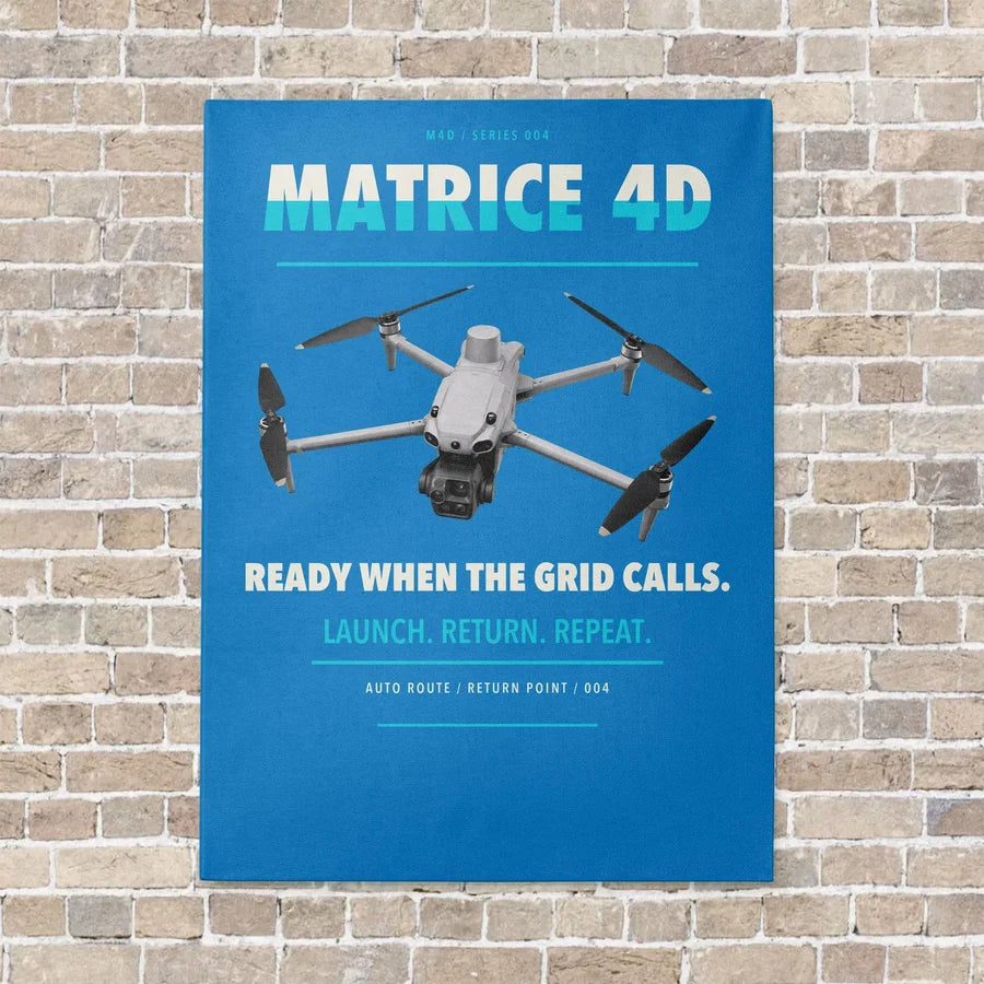 DJI Matrice 4D vertical canvas print - no frame - turquoise background