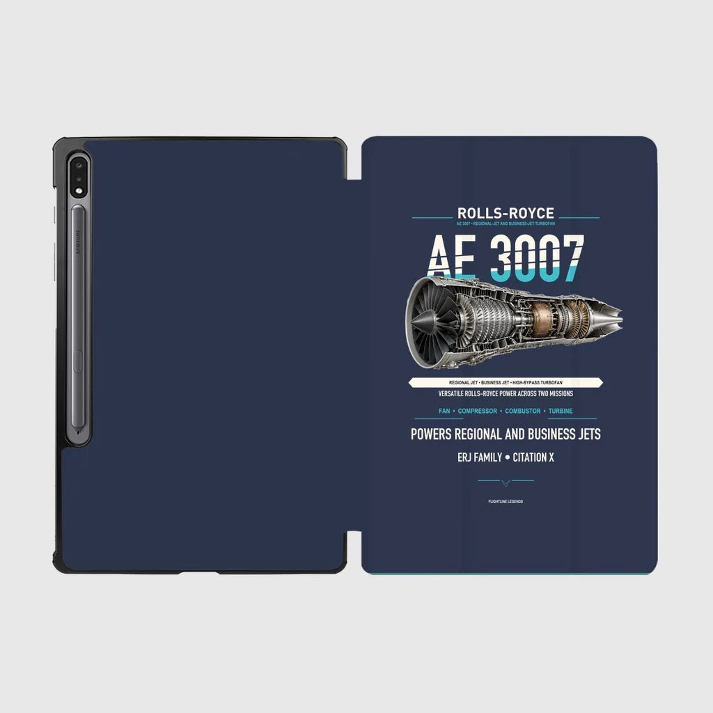 AE 3007 design on navy blue samsung tablet tablet case