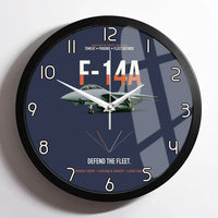 Thumbnail for F-14A Tomcat Defend The Fleet design on navy blue framed wall clock