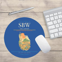 Thumbnail for Sibu Airport (SBW) design on blue round mouse pad