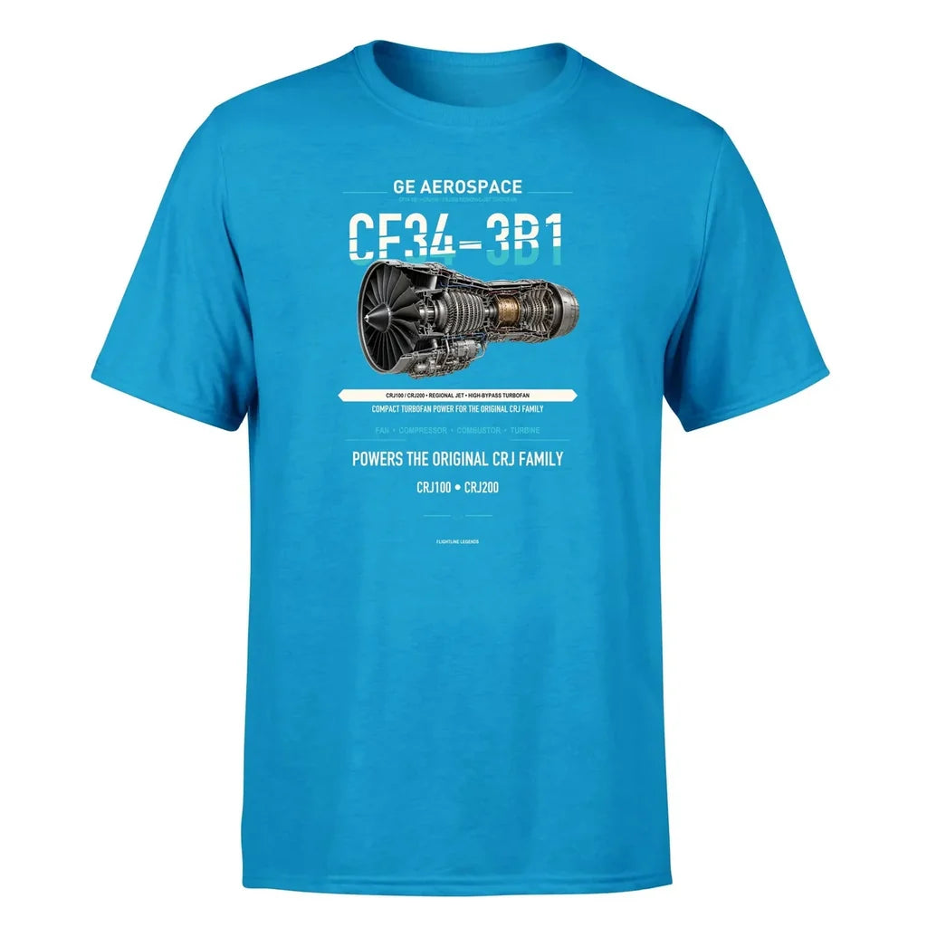CF34-3B1 design on turquoise single side