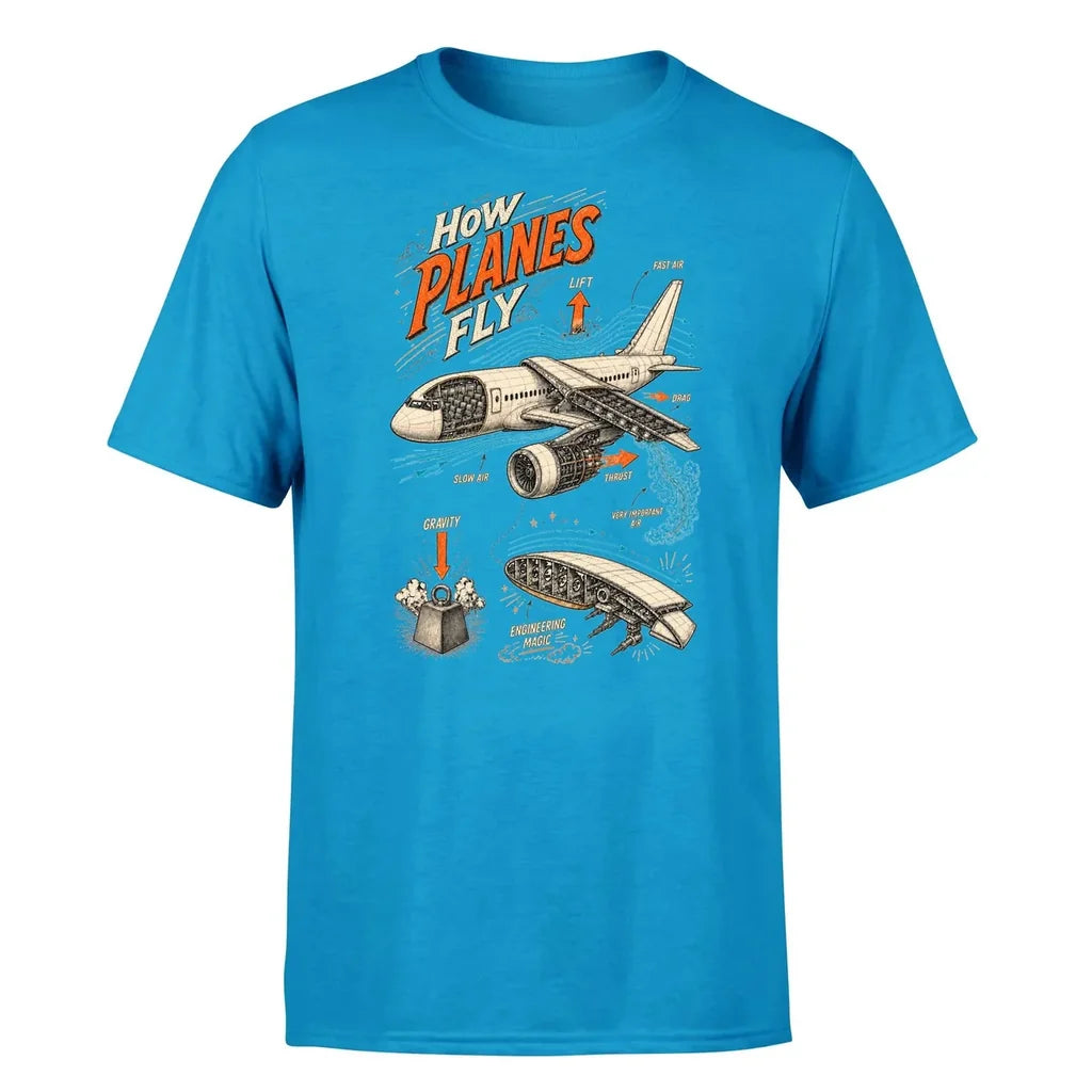 SIGNAL 616 - How Planes Fly V2 - Premium T-Shirt design on turquoise premium t shirt