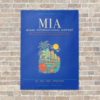 Thumbnail for Miami International Airport MIA - Canvas Framed - Blue