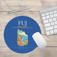 Thumbnail for Fukue Airport (FUJ) design on blue round mouse pad