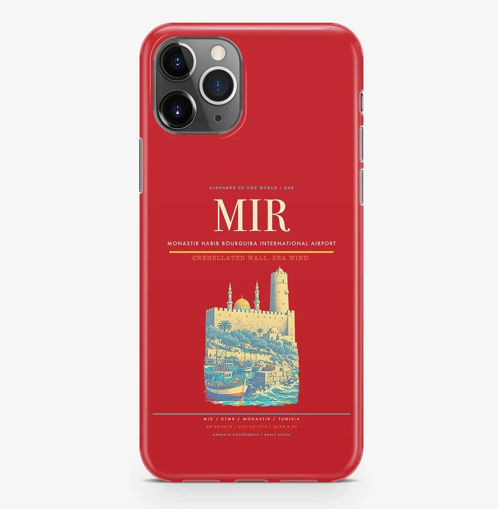 Monastir Airport (MIR) design on red iPhone 16 Pro MagSafe case