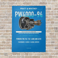 Thumbnail for PW4000-94 vertical canvas print - no frame - turquoise background