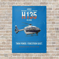 Thumbnail for Airbus H135 vertical canvas print - no frame - turquoise background
