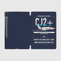 Thumbnail for Cessna Citation CJ2+ design on navy blue samsung tablet tablet case