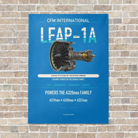 Thumbnail for CFM LEAP-1A vertical canvas print - no frame - turquoise background