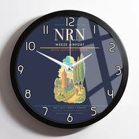 Thumbnail for Weeze Airport (NRN) design on navy blue framed wall clock