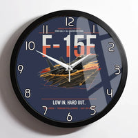 Thumbnail for F-15E Strike Eagle design on navy blue framed wall clock