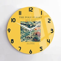 Thumbnail for VINTAGE G4019 - The Pole Flight - Designed Wall Clocks design on yellow no-frame