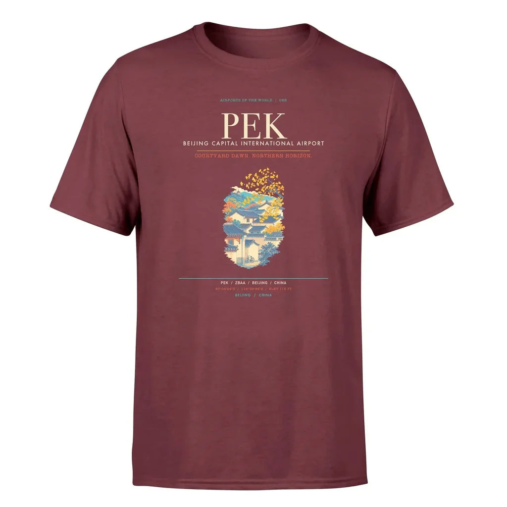 Beijing Airport (PEK) Premium T-Shirt Dark Red