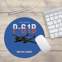Thumbnail for P-61B Black Widow design on blue round mouse pad