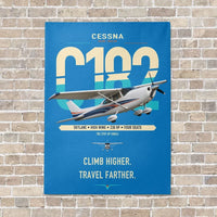 Thumbnail for Cessna 182 Skylane vertical canvas print - no frame - turquoise background