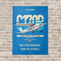Thumbnail for Cessna 170B vertical canvas print - no frame - turquoise background