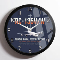 Thumbnail for RC-135V W Rivet Joint design on navy blue framed wall clock