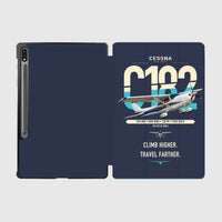 Thumbnail for Cessna 182 Skylane design on navy blue samsung tablet tablet case