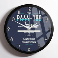Thumbnail for Piper PA-44-180 Seminole design on navy blue framed wall clock