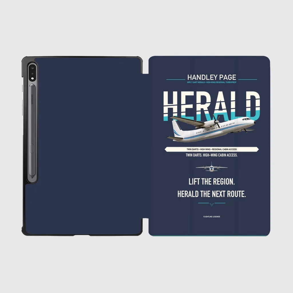 Handley Page HPR.7 Dart Herald design on navy blue samsung tablet tablet case