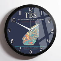Thumbnail for Tbilisi International Airport (TBS) design on navy blue framed wall clock