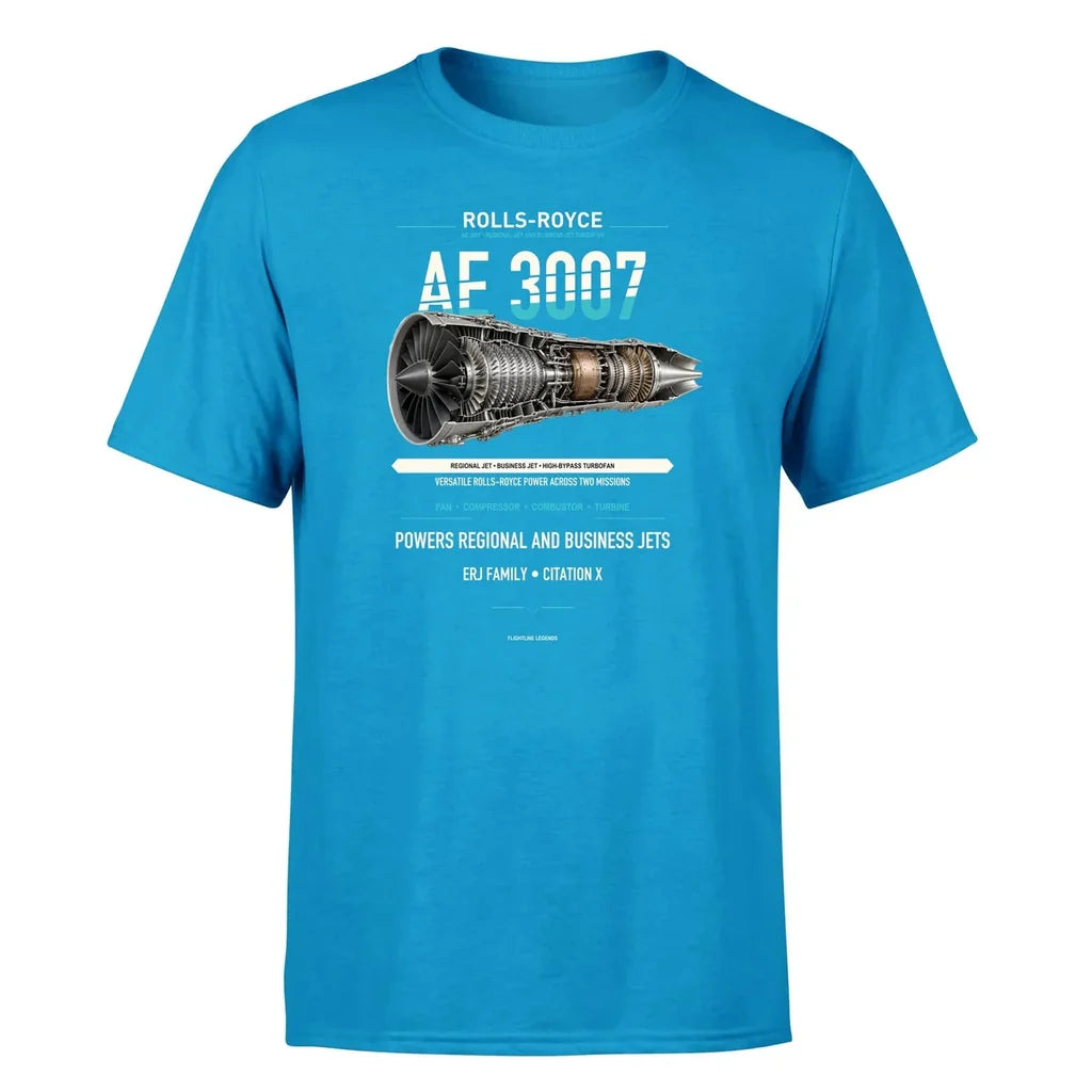 AE 3007 design on turquoise single side