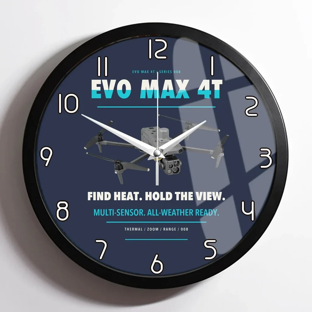 Autel EVO Max 4T design on navy blue framed wall clock