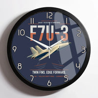 Thumbnail for F7U-3 Cutlass design on navy blue framed wall clock