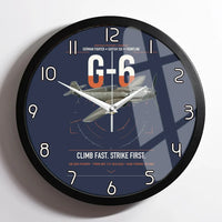 Thumbnail for Messerschmitt Bf 109G-6 design on navy blue framed wall clock