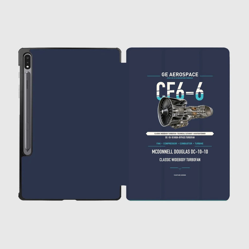 CF6-6 design on navy blue samsung tablet tablet case