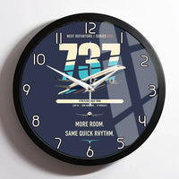 Thumbnail for Boeing 737 MAX 9 design on navy blue framed wall clock