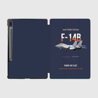 Thumbnail for F-14B Tomcat Power The Fleet design on navy blue samsung tablet tablet case
