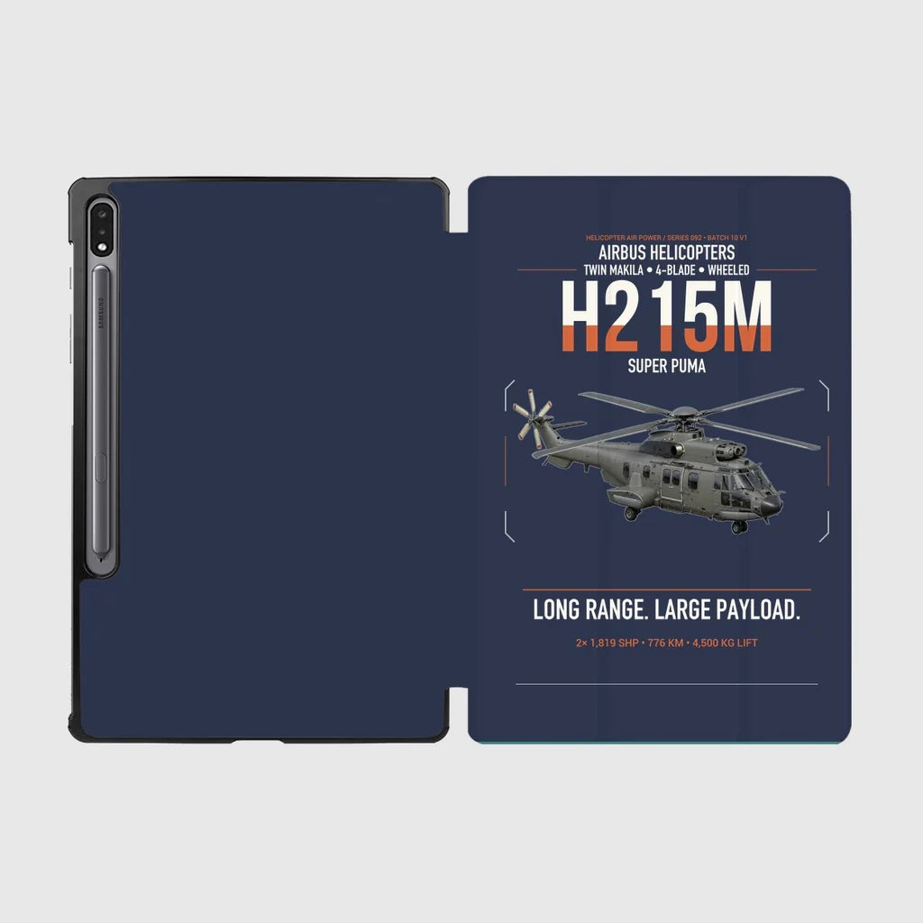 Airbus H215M design on navy blue samsung tablet tablet case