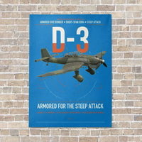 Thumbnail for Junkers Ju 87D-3 vertical canvas print - no frame - turquoise background