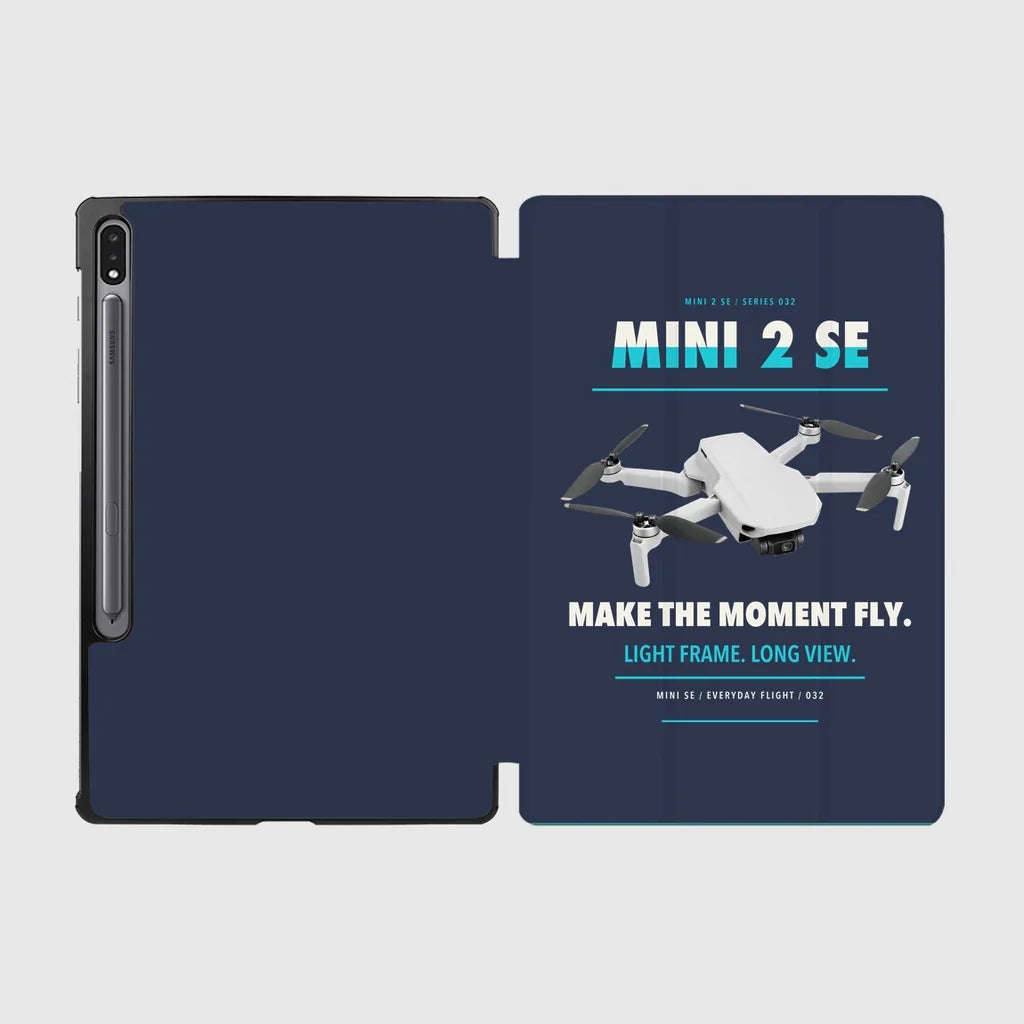 DJI Mini 2 SE design on navy blue samsung tablet tablet case