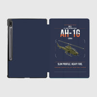 Thumbnail for Bell AH-1G Cobra design on navy blue samsung tablet tablet case