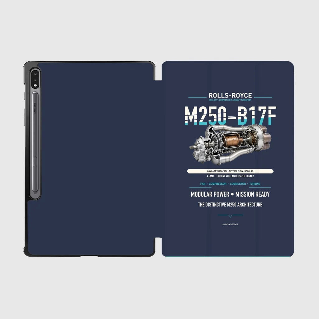 M250-B17F design on navy blue samsung tablet tablet case
