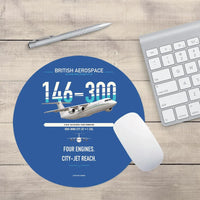 Thumbnail for BAe 146-300 design on blue round mouse pad